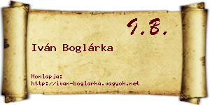 Iván Boglárka névjegykártya